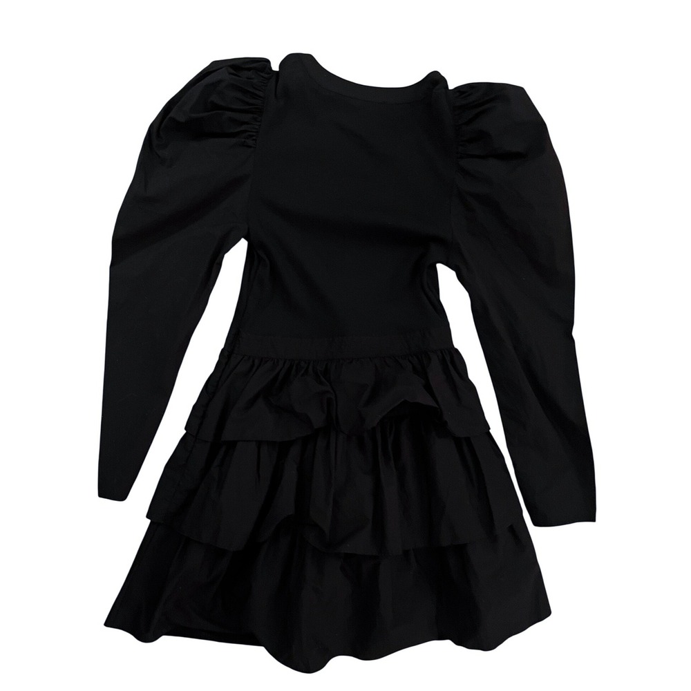 Ulla Johnson Women's‎ Amiri Black Puff Sleeve Tiered Ruffle Mini Dress- Size S - Picture 6 of 12